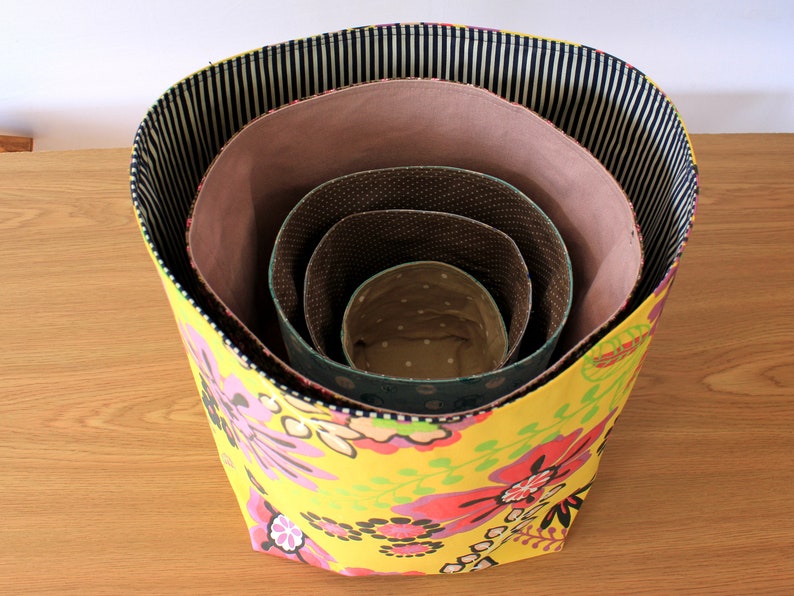Reversible Fabric Basket PDF Sewing Pattern