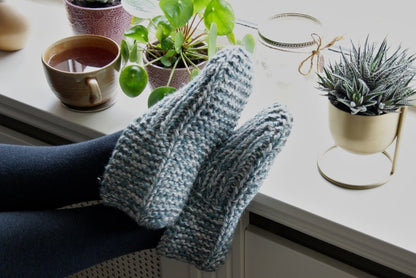 Quick Comfy Slippers (PDF Knitting Pattern)