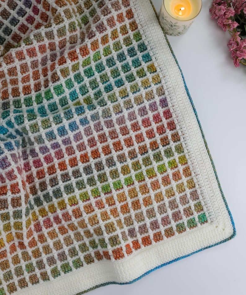 Gridstone Mosaic Crochet Blanket Pattern