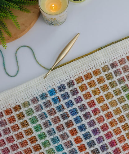 Gridstone Mosaic Crochet Blanket Pattern