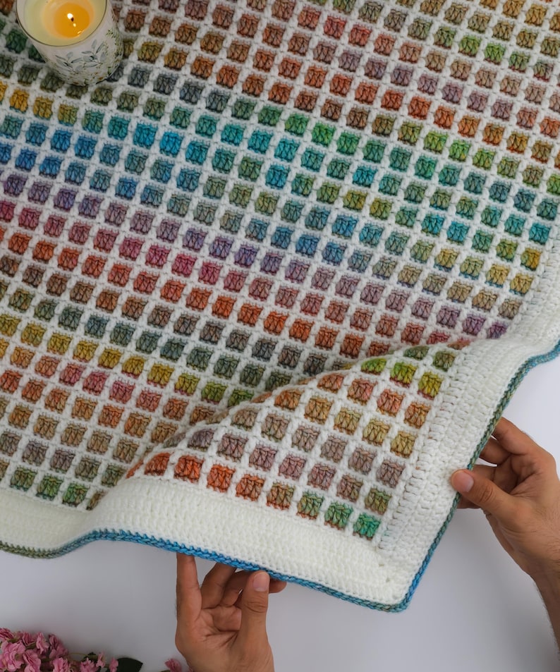 Gridstone Mosaic Crochet Blanket Pattern
