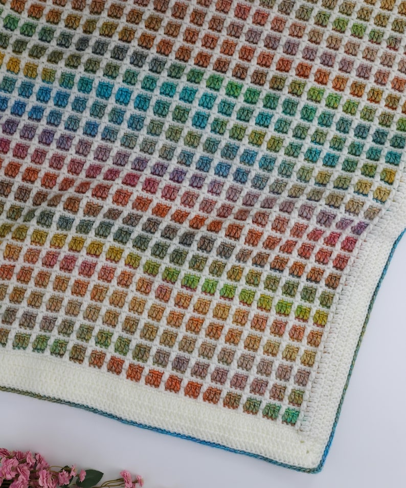 Gridstone Mosaic Crochet Blanket Pattern