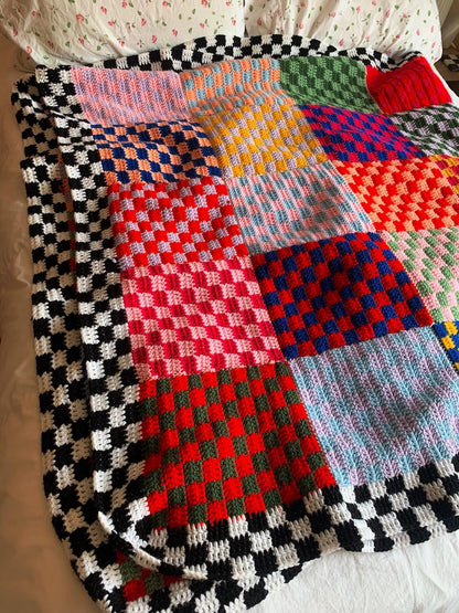 Checkered Crochet Blanket Pattern