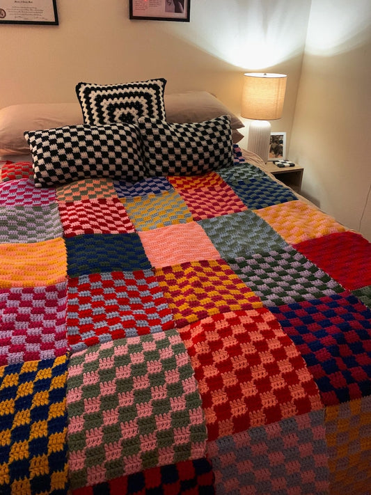 Checkered Crochet Blanket Pattern