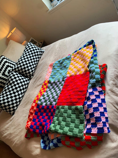 Checkered Crochet Blanket Pattern