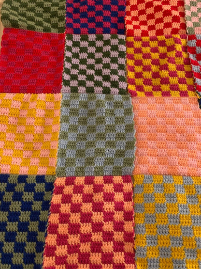 Checkered Crochet Blanket Pattern