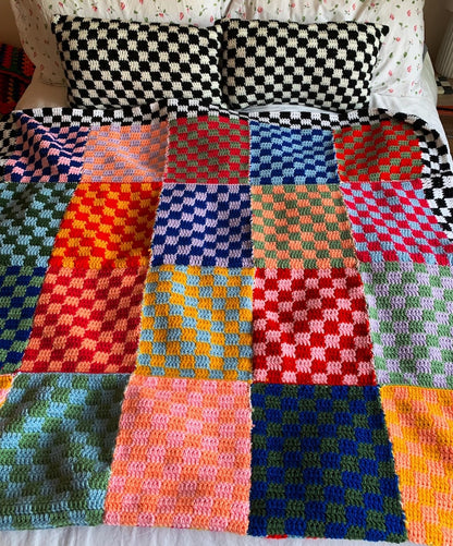 Checkered Crochet Blanket Pattern