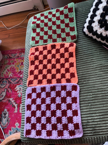 Checkered Crochet Blanket Pattern