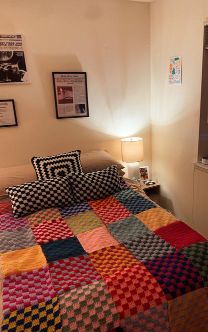 Checkered Crochet Blanket Pattern