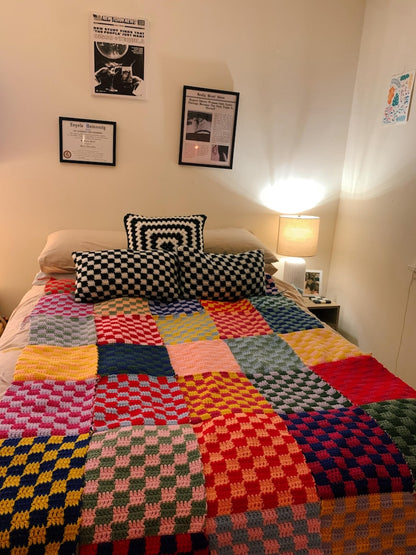 Checkered Crochet Blanket Pattern