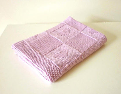 Heart Baby Blanket Knitting Pattern