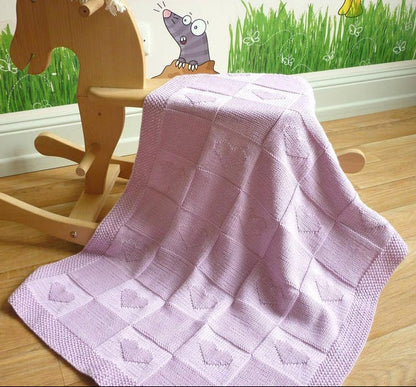 Heart Baby Blanket Knitting Pattern