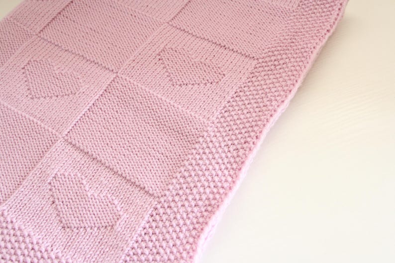 Heart Baby Blanket Knitting Pattern