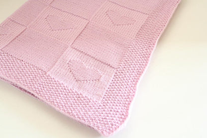 Heart Baby Blanket Knitting Pattern