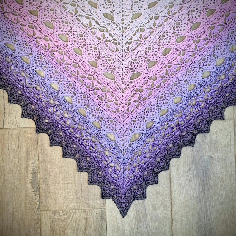 SilverNeedleTea Shawl crochet pattern