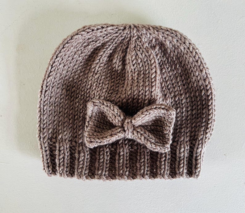 Baby Bow Booties And Beanie Hat Set Knitting Pattern