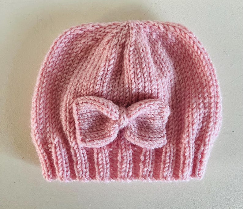 Baby Bow Booties And Beanie Hat Set Knitting Pattern