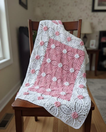 crochet flowers blanket blue and white afghan pattern