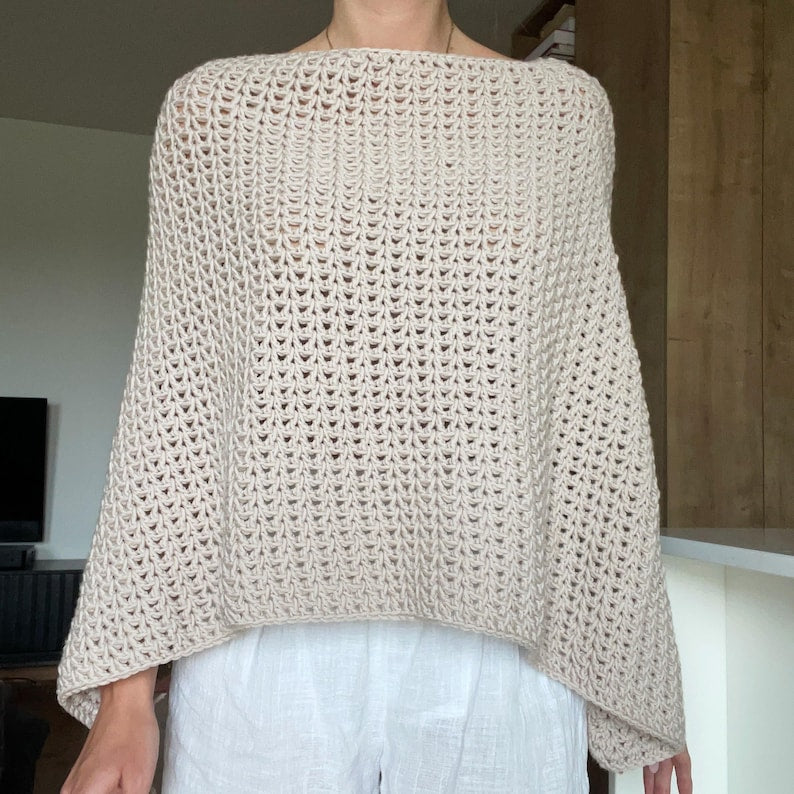 Easy Reversible Poncho Crochet Pattern