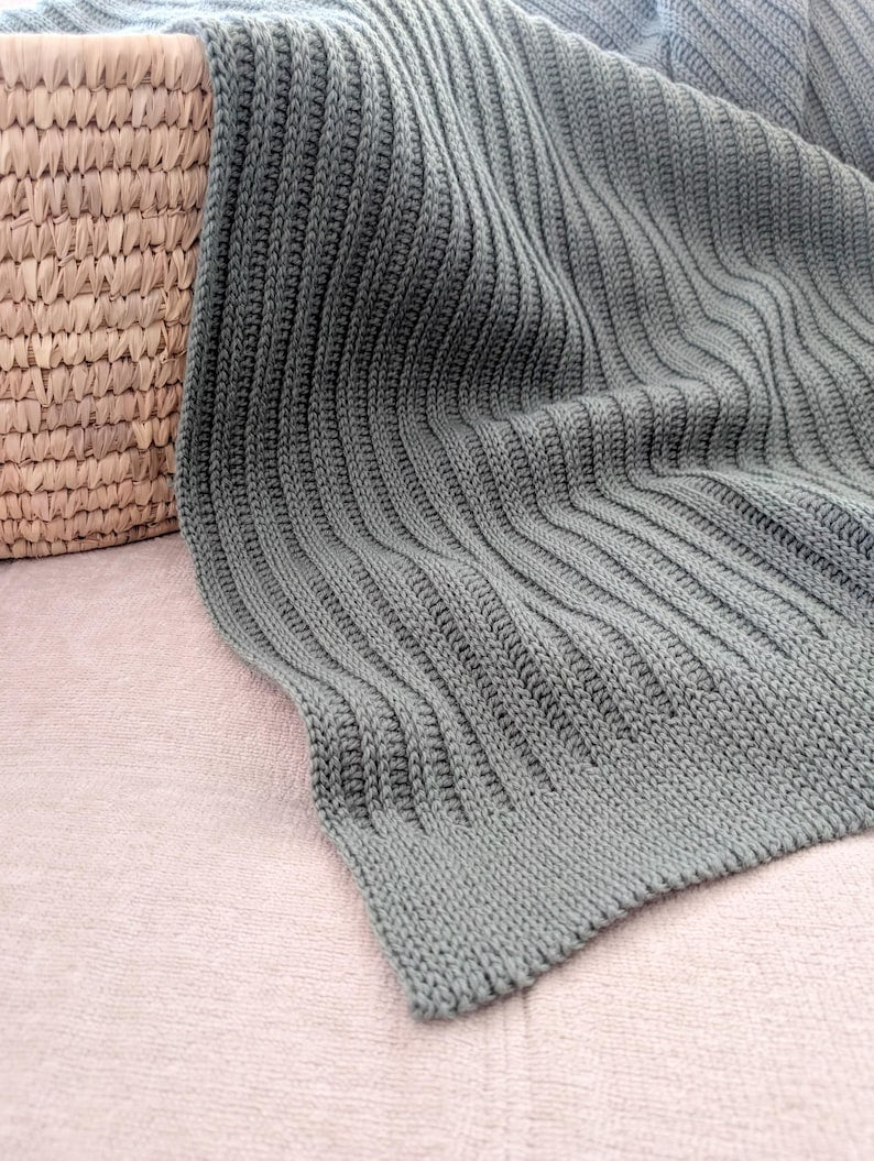 Knit-Look Throw Textured Crochet Blanket Pattern