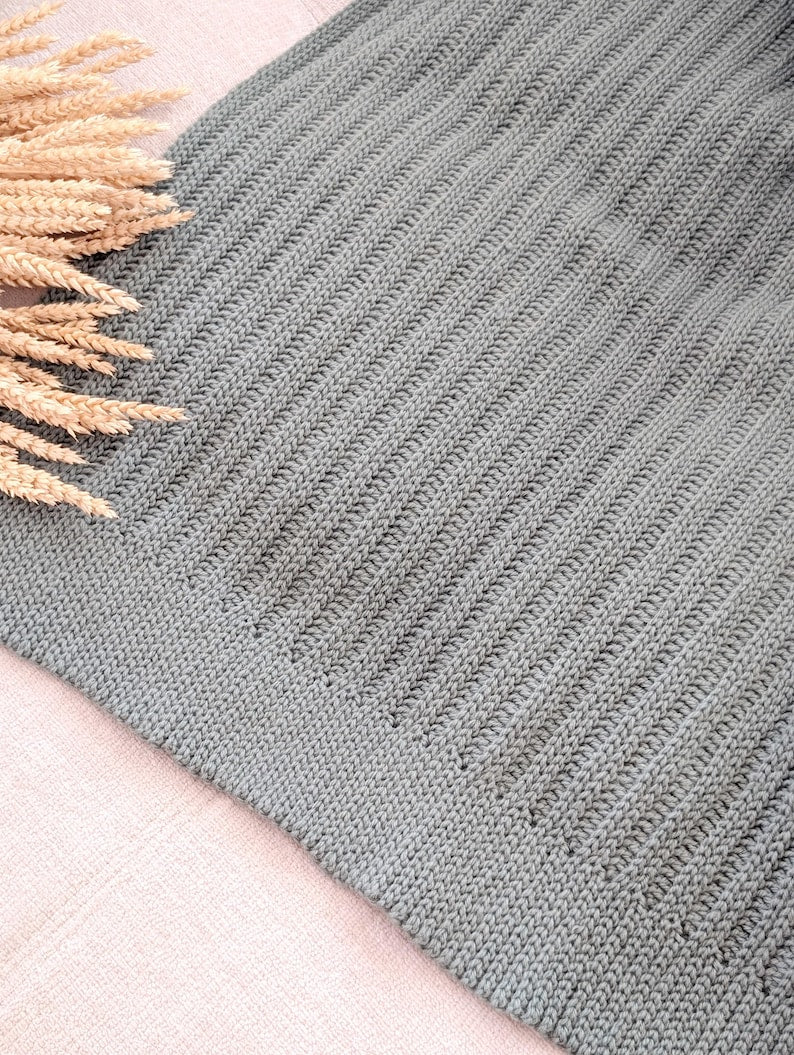 Knit-Look Throw Textured Crochet Blanket Pattern