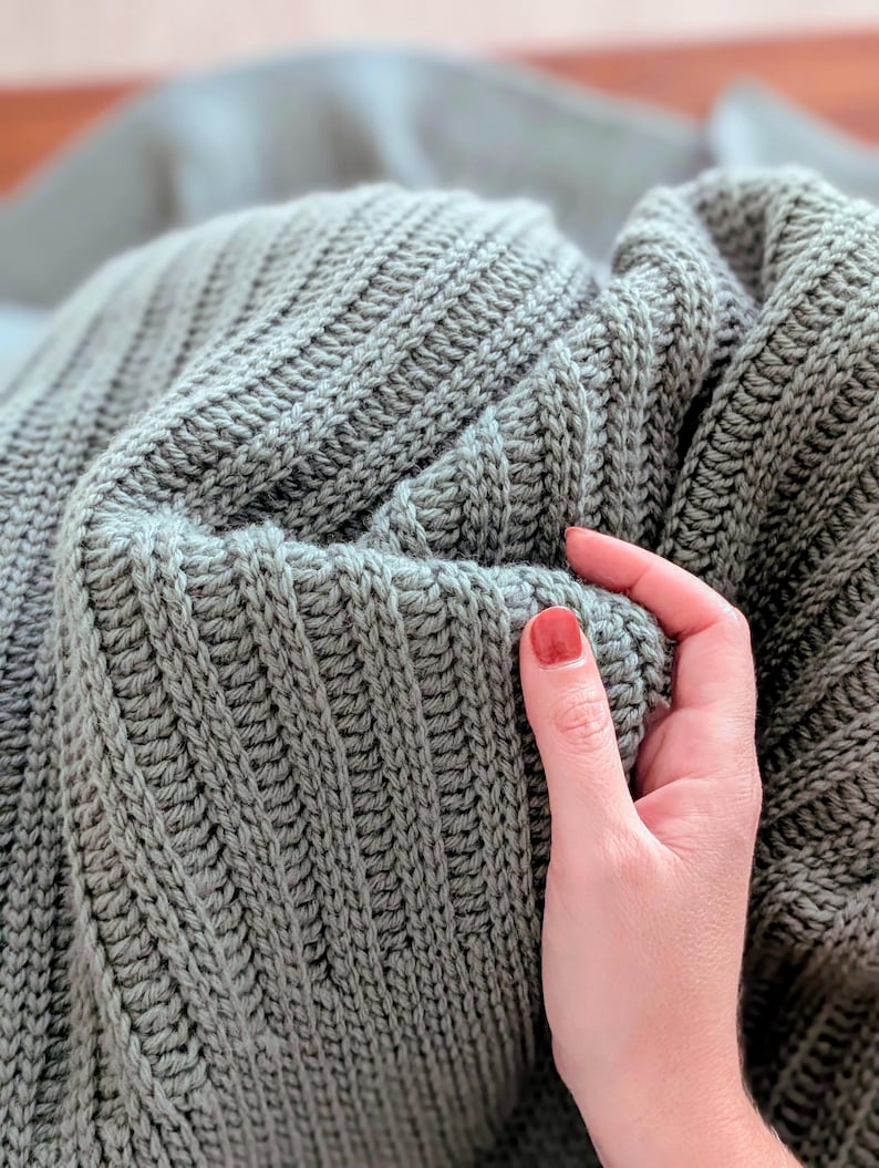 Knit-Look Throw Textured Crochet Blanket Pattern