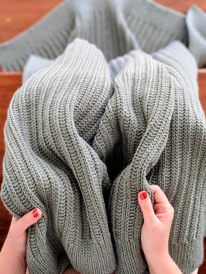 Knit-Look Throw Textured Crochet Blanket Pattern