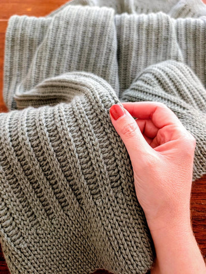 Knit-Look Throw Textured Crochet Blanket Pattern
