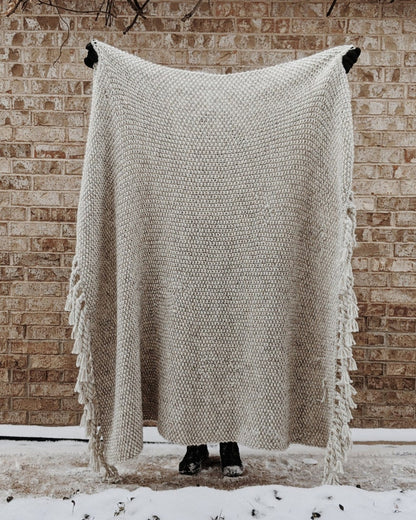 Chunky Blanket with Fringe Knitting Pattern