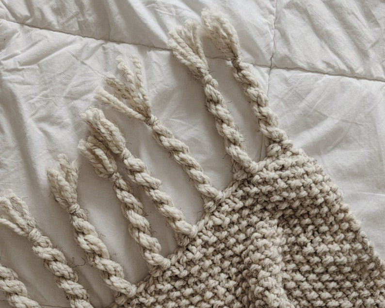 Chunky Blanket with Fringe Knitting Pattern