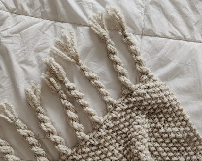 Chunky Blanket with Fringe Knitting Pattern