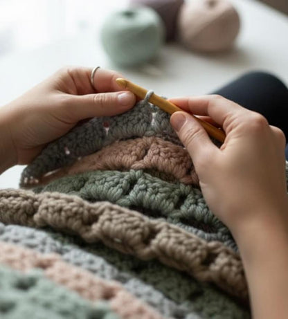 Super Chunky Striped Crochet Blanket Pattern