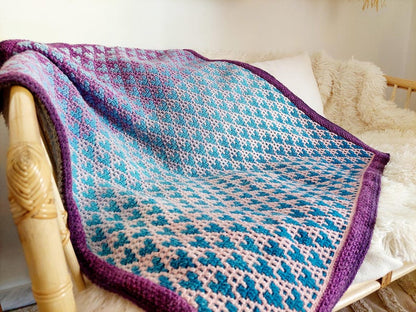 Because l Love You: Mosaic Crochet Baby Blanket Pattern