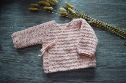 Easy Baby Crochet Cardigan Pattern with Ties