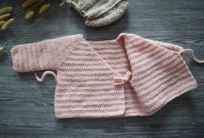Easy Baby Crochet Cardigan Pattern with Ties