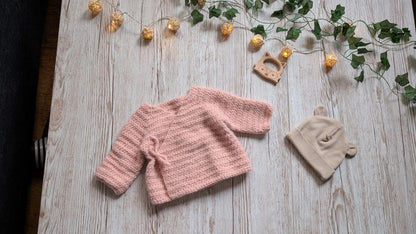 Easy Baby Crochet Cardigan Pattern with Ties
