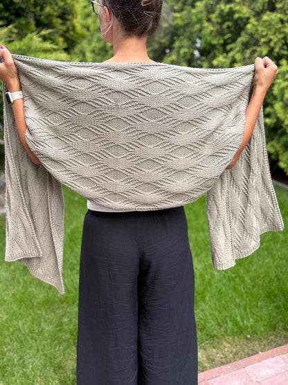 Textured Rectangular Shawl Knitting Pattern