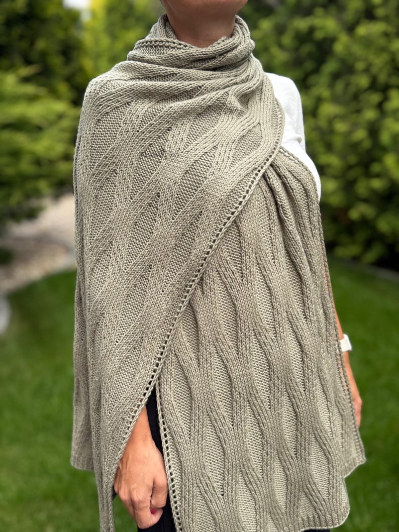 Textured Rectangular Shawl Knitting Pattern