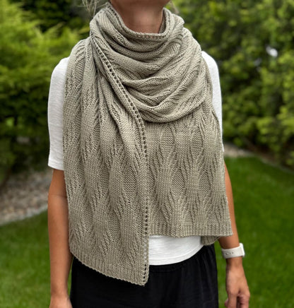 Textured Rectangular Shawl Knitting Pattern