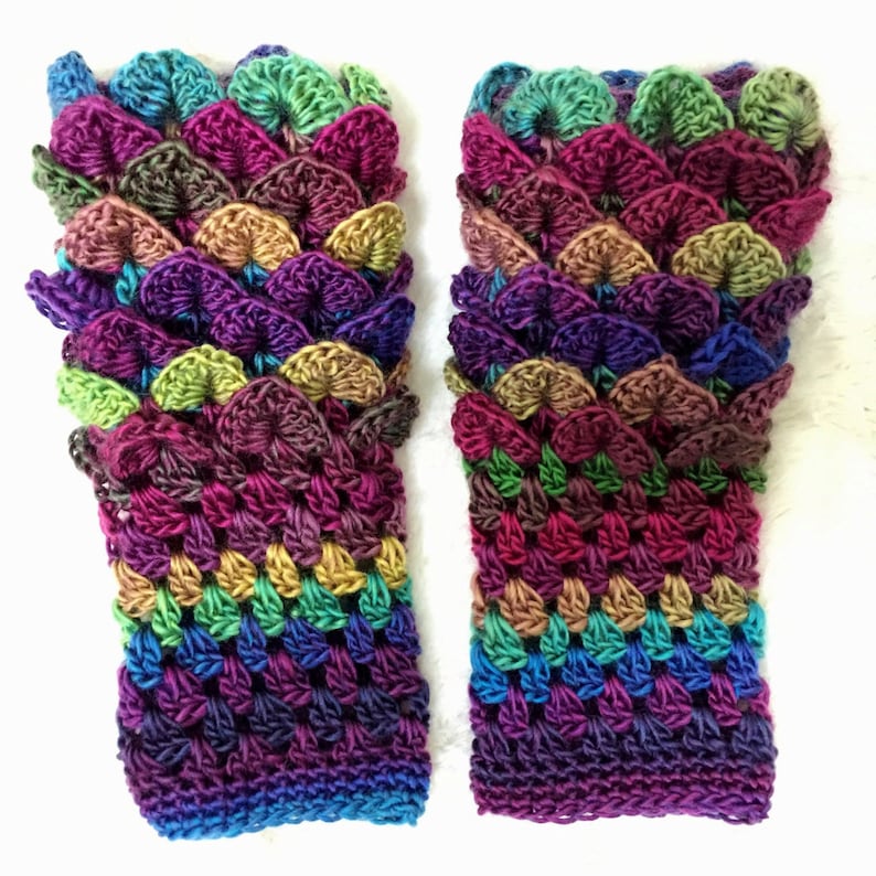 Dragon Scale Gloves Crochet Pattern