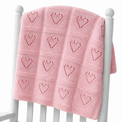 Baby Lace Heart Motif Afghan Knitting Pattern