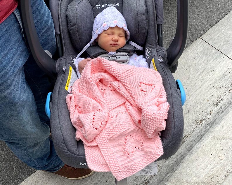 Baby Lace Heart Motif Afghan Knitting Pattern