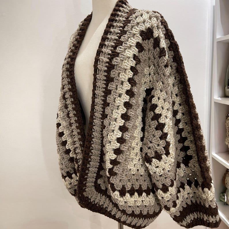 Hexagon Granny Square Cardigan Crochet Pattern