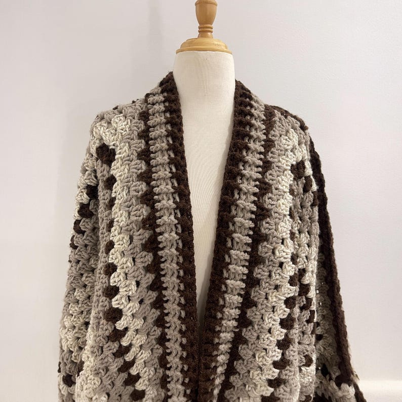 Hexagon Granny Square Cardigan Crochet Pattern