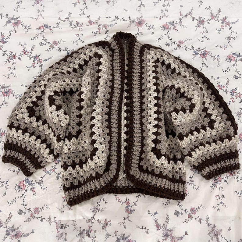 Hexagon Granny Square Cardigan Crochet Pattern