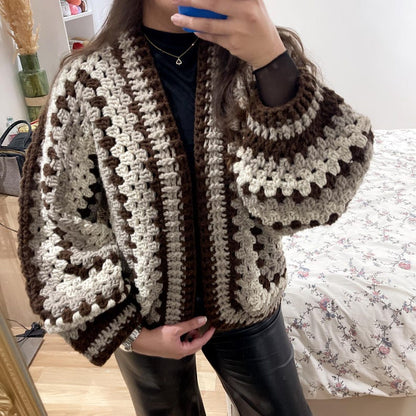 Hexagon Granny Square Cardigan Crochet Pattern