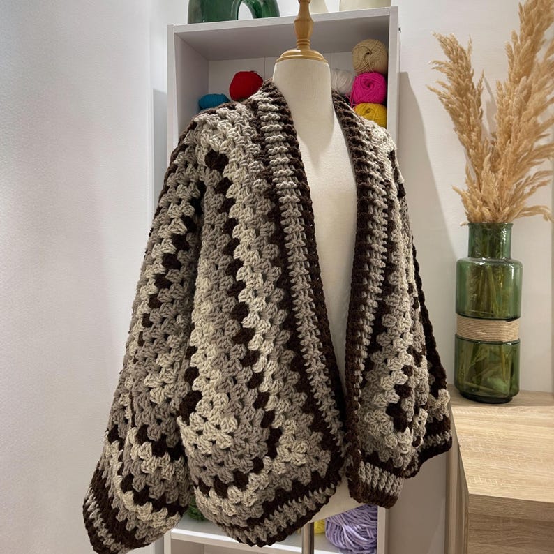 Hexagon Granny Square Cardigan Crochet Pattern