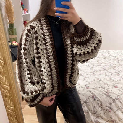 Hexagon Granny Square Cardigan Crochet Pattern