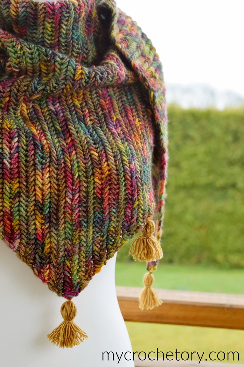 Diana Herringbone Stitch Crochet Shawl PDF pattern