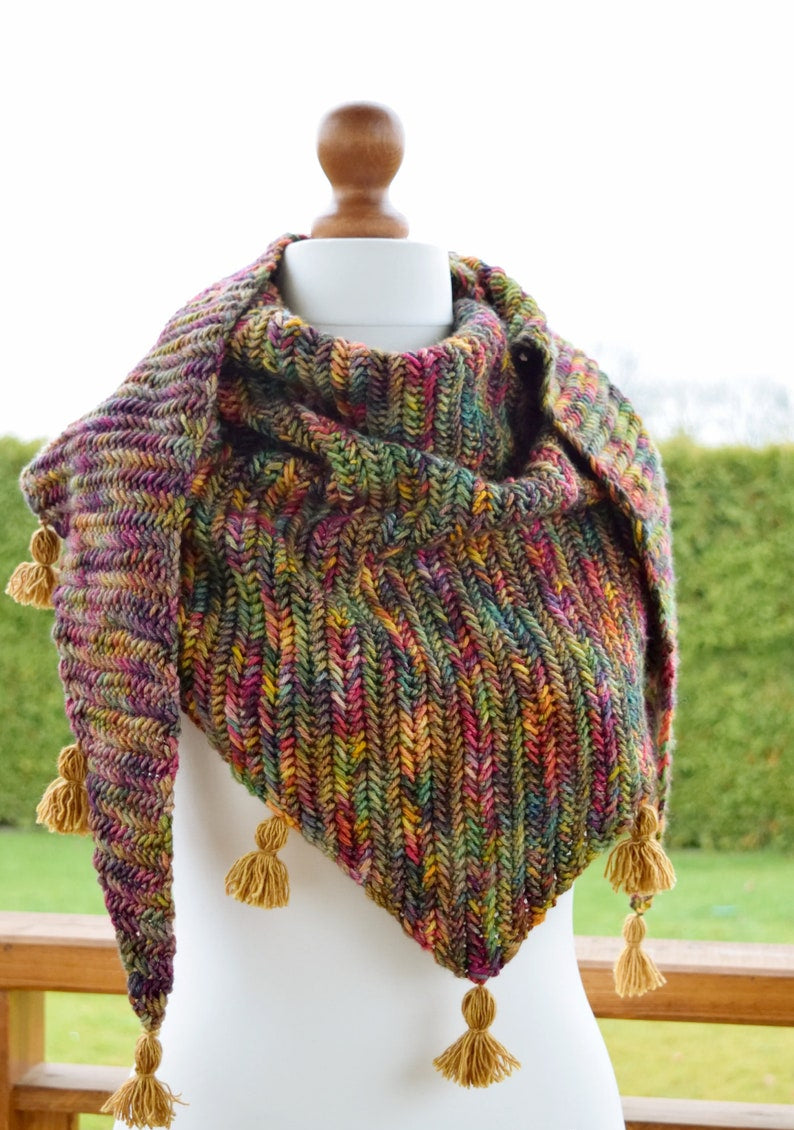 Diana Herringbone Stitch Crochet Shawl PDF pattern